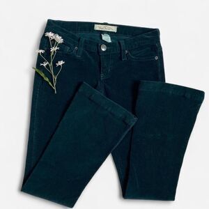 Vintage low rise dark green corduroy pants
